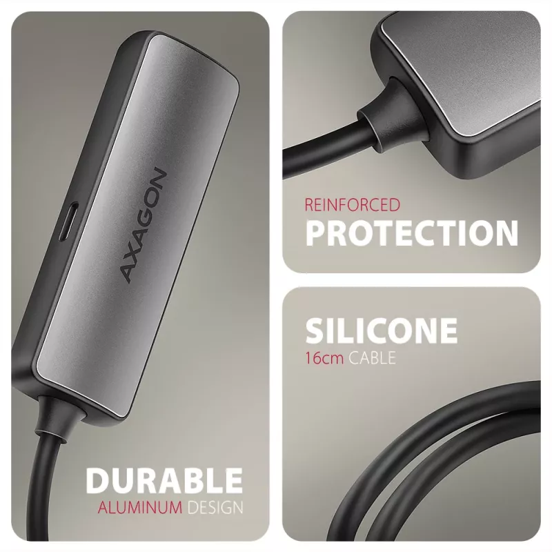 Axagon RVC-HI8KPD, adapter USB-C -> HDMI 2.1, 8K/60Hz, 4K/144Hz, HDR10+, PD100W