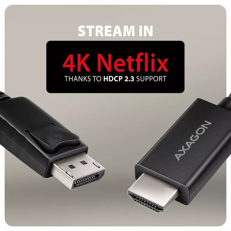 Axagon RVD-HI20C2 DisplayPort -> HDMI 2.0b kabel 1.8m, 4K/60Hz