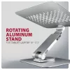 Axagon STND-LR Aluminiowa podstawka z obrotem 360° do laptopów 10″–17.3″. Regulowana wysokość i kąt.