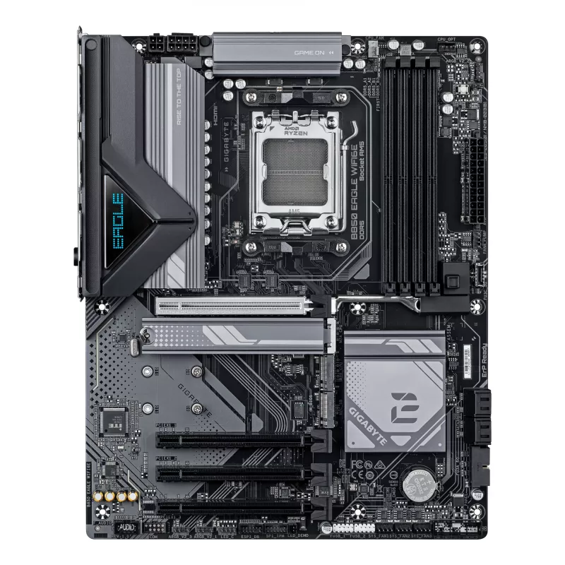 Płyta główna GIGABYTE B850 EAGLE WIFI6E - procesory AMD Ryzen 9000, 8+2+2 fazy cyfrowego VRM, do 8200MHz DDR5 (OC), 1xPCIe 5.0 + 2xPCIe 4.0 M.2, GbE LAN, WIFI 6E, USB 3.2 Gen 2