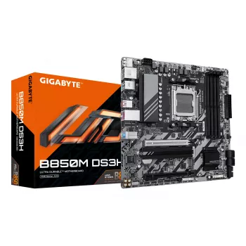 Płyta główna GIGABYTE B850M DS3H - procesory AMD Ryzen 9000 Series, 16+2+2 fazy cyfrowego VRM, do 8200MHz DDR5 (OC), 1xPCIe 5.0 + 1xPCIe 4.0 M.2, 2.5 LAN, USB 3.2 Gen 2