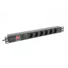 PDU Lanberg PDU-06F-0200-BK 6 gniazd AC 1U Czarny