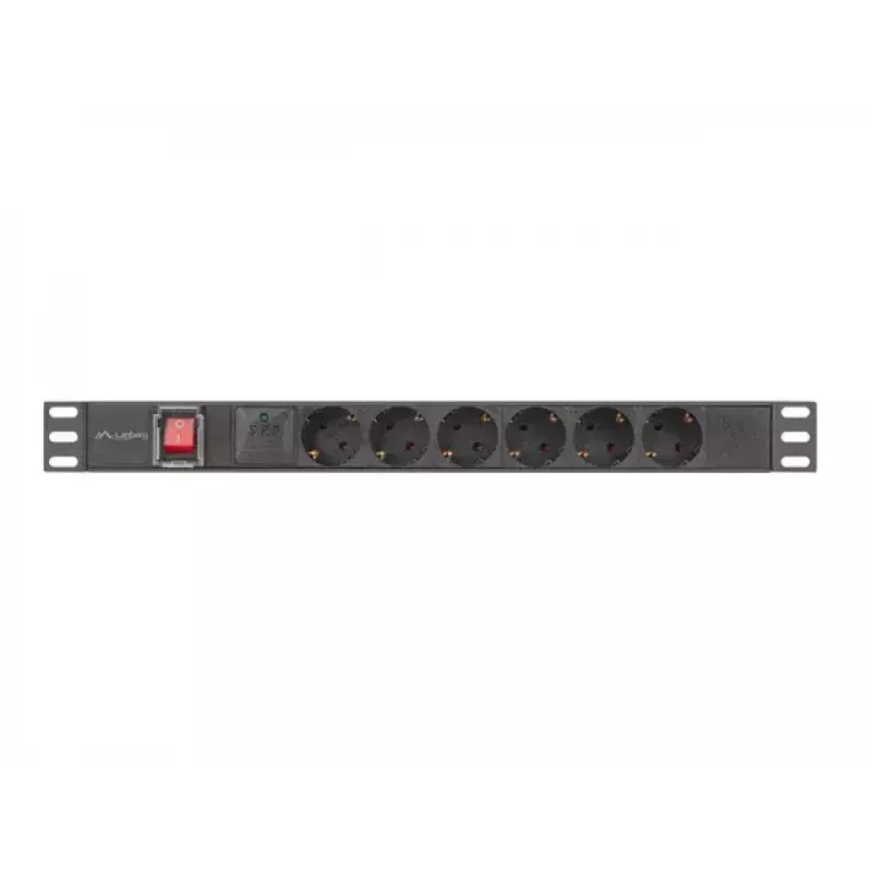 PDU Lanberg PDU-06F-0200-BK 6 gniazd AC 1U Czarny