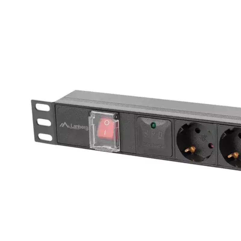 PDU Lanberg PDU-06F-0200-BK 6 gniazd AC 1U Czarny