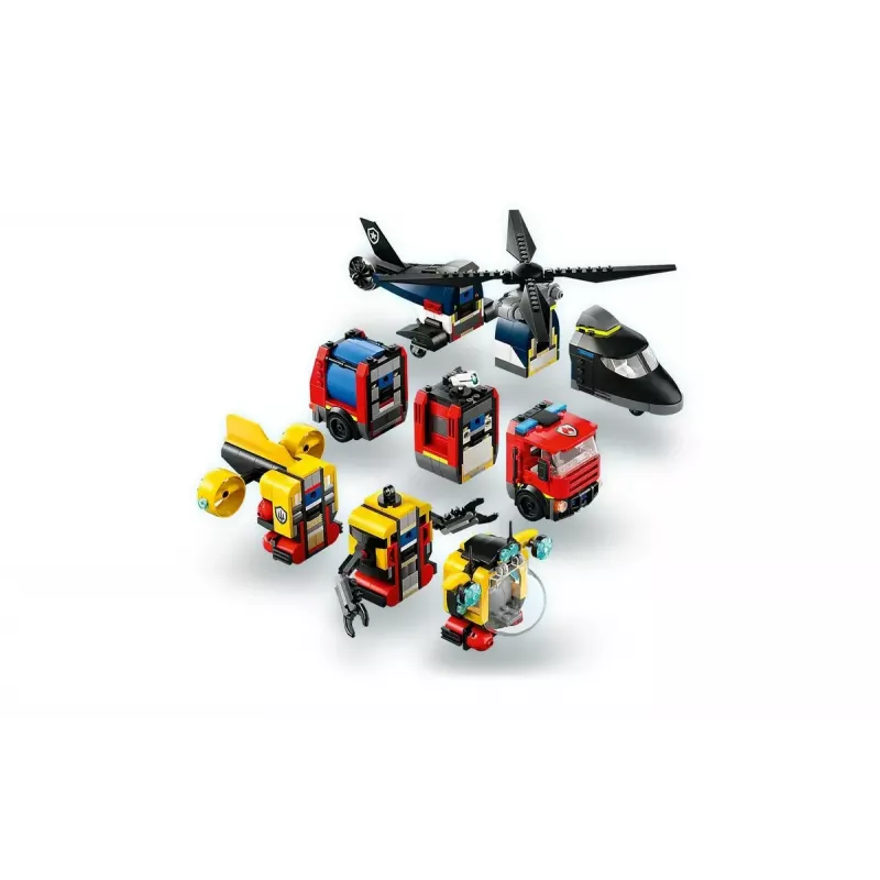 Zestaw konstrukcyjny LEGO City Zestaw kombinowany 60462 — Helikopter i wóz strażacki, 874 elementy, 3 minifigurki, wiek 7+