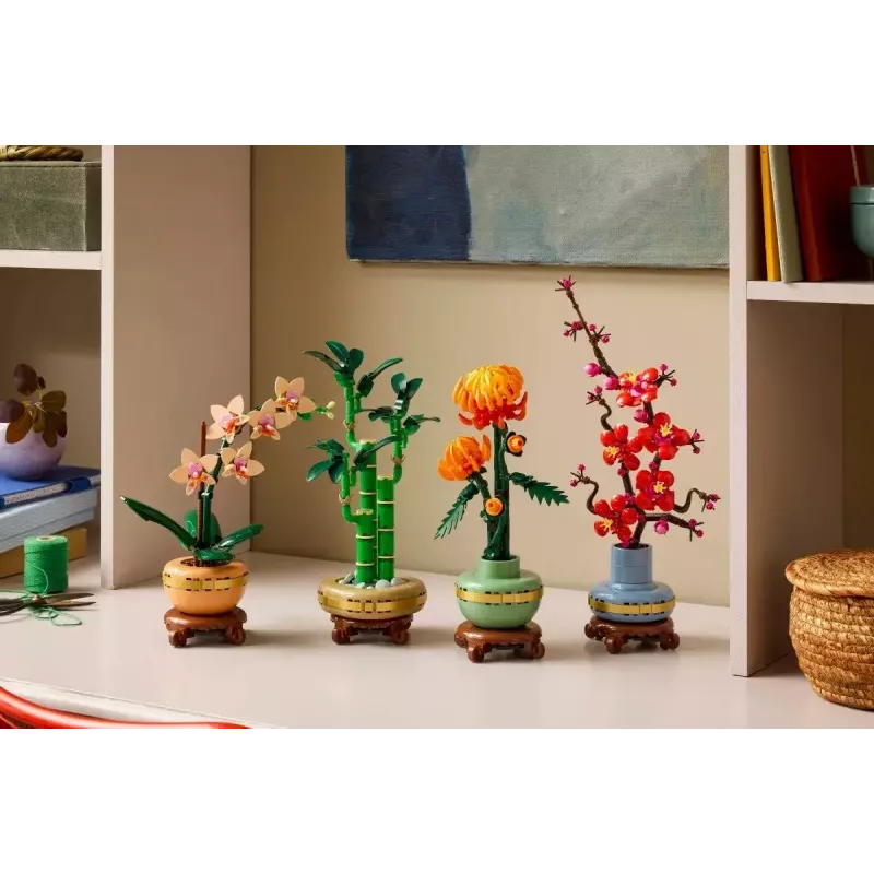 Dekoracyjny model rośliny LEGO Icons — LEGO 10344 Lucky Bamboo Botanical Collection, 325 elementów, wysokość 290 mm