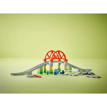 LEGO DUPLO Zestaw rozszerzający most kolejowy i tory 10426 – Most kolejowy i zakrzywione tory DUPLO dla małych dzieci