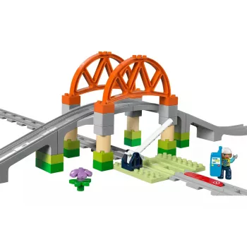 LEGO DUPLO Zestaw rozszerzający most kolejowy i tory 10426 – Most kolejowy i zakrzywione tory DUPLO dla małych dzieci