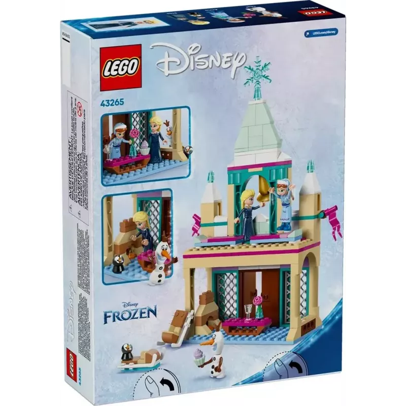 Klocki LEGO Disney Princess Zamek Arendelle 43265 — 177 elementów, 3 minifigurki, dla dzieci od 5 lat, zestaw ekspozycyjny (250×60×40 mm)