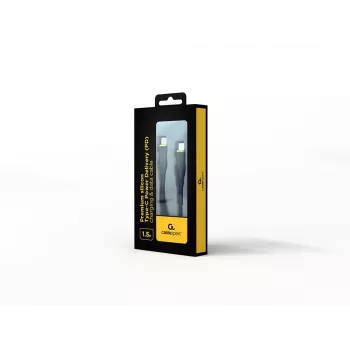 GEMBIRD Premium Silicon Type-C Power Delivery (PD) Charging & Data kabel, 1.5m - Czarny