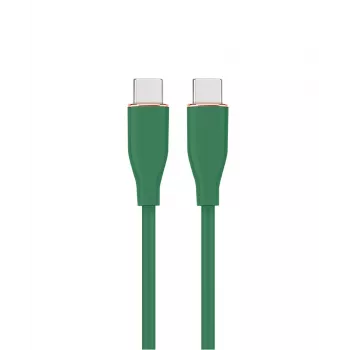 Kabel silikonowy GEMBIRD USB Type-C Power Delivery (PD) 60 W do ładowania i transmisji danych, 1,5 m Midnight zielony