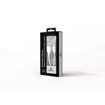 GEMBIRD Premium Silicon Type-C USB Charging And Data kabel, 1,5 m - biały