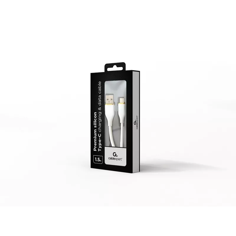 GEMBIRD Premium Silicon Type-C USB Charging And Data kabel, 1,5 m - biały