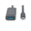 Aktywny przedłużacz USB-C DIGITUS - 5G USB 3.2 Gen1 USB-C - USB-A (M/F) - 10m