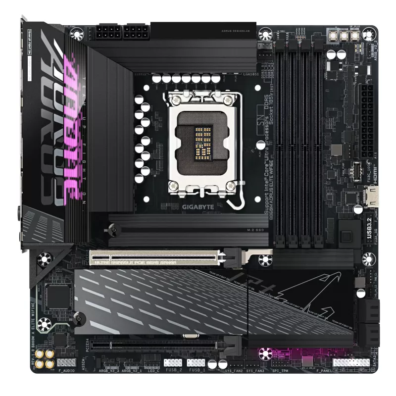 Płyta główna GIGABYTE B860M AORUS ELITE WIFI6E - procesory Intel Core Ultra, 12+1+2+1 faz VRM, do 9200MHz DDR5, 1xPCIe 5.0 + 2xPCIe 4.0 M.2, 2.5GbE LAN, WIFI 6E, Thunderbolt