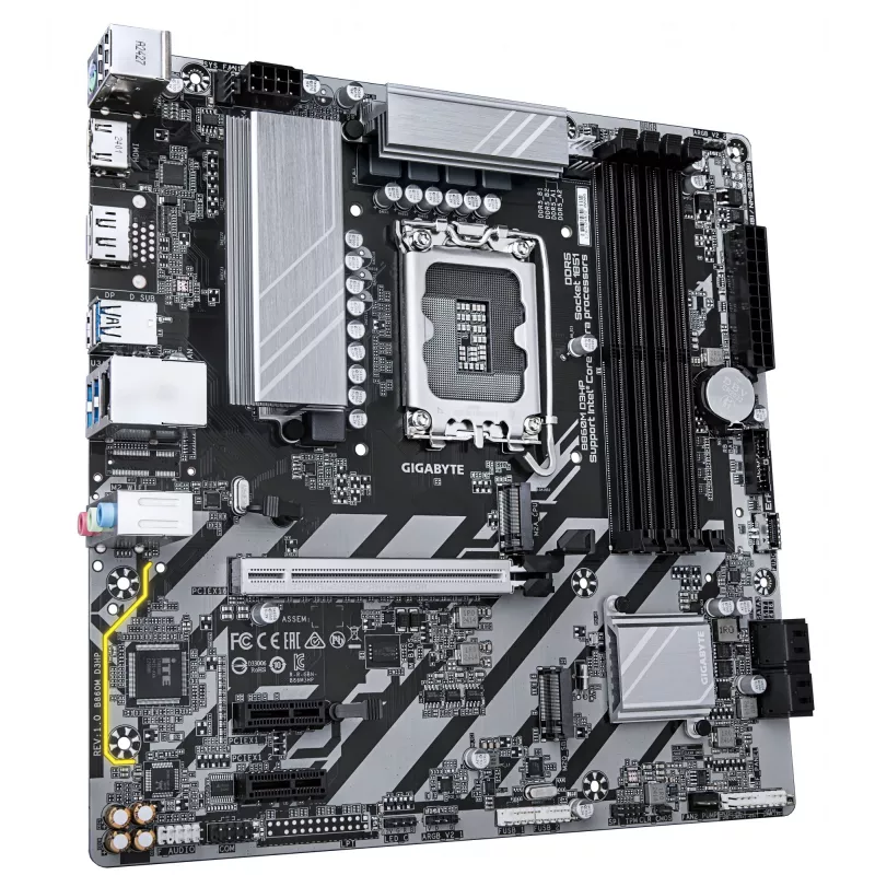 Płyta główna GIGABYTE B860M D3HP - procesory Intel Core Ultra Series, 4+1+2+1 faz VRM, do 9066MHz DDR5, 2xPCIe 4.0 M.2, GbE LAN, USB 3.2 Gen 1