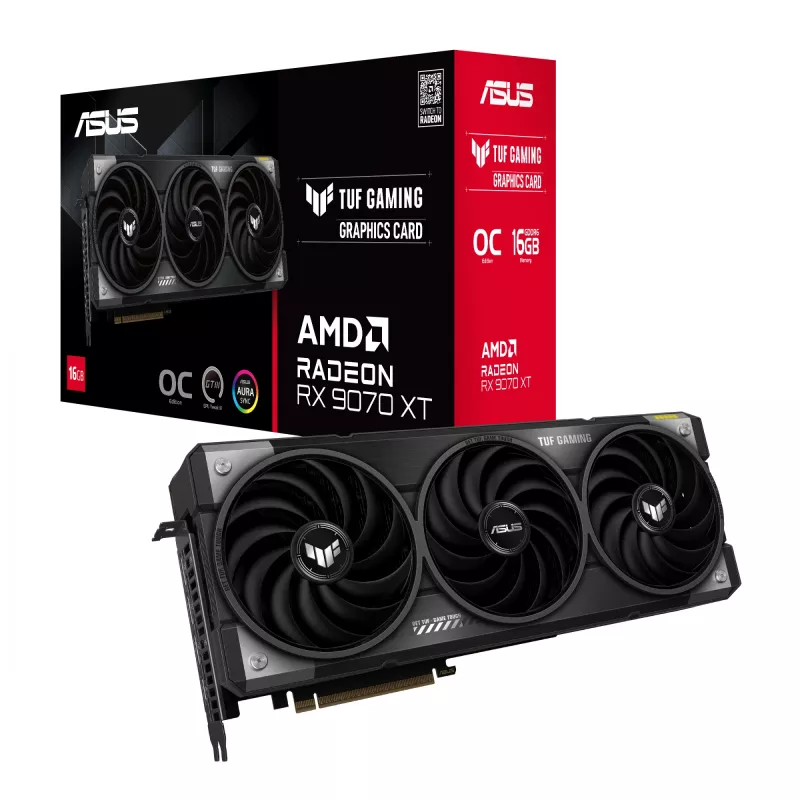Karta graficzna ASUS Radeon RX 9070 XT, 16 GB GDDR6, PCIe 5.0, 256-bit, 3060 MHz boost