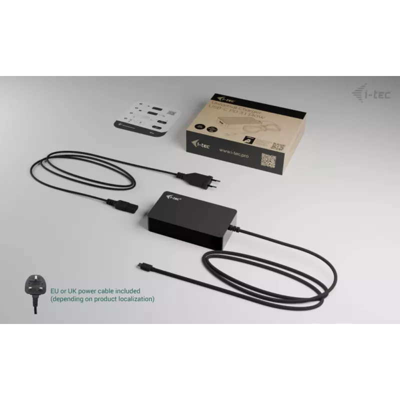 Uniwersalna ładowarka i-tec USB-C PD 3.1 140 W, wewnętrzna, AC, 28 V, 5 A, czarna