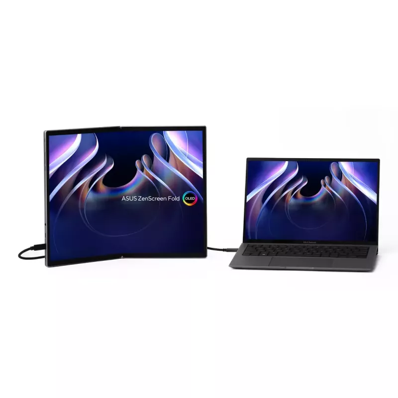 ASUS ZenScreen Fold OLED MQ17QH monitor komputerowy 43,9 cm (17,3 inch) 2560 x 1920 pikseli Quad HD Srebrny
