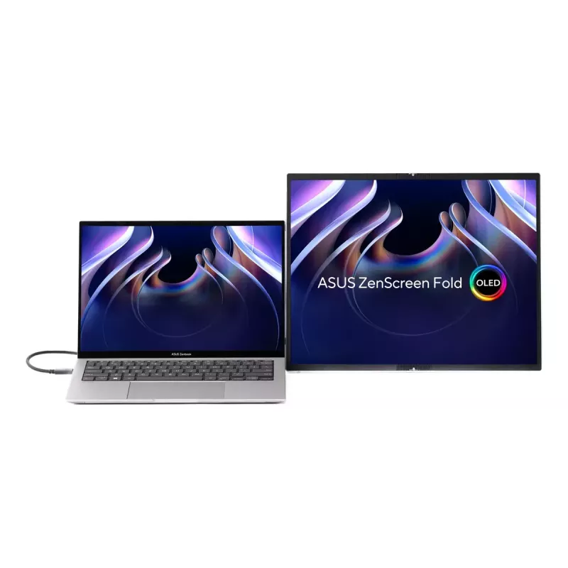 ASUS ZenScreen Fold OLED MQ17QH monitor komputerowy 43,9 cm (17,3 inch) 2560 x 1920 pikseli Quad HD Srebrny