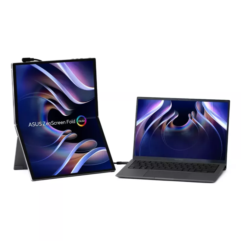 ASUS ZenScreen Fold OLED MQ17QH monitor komputerowy 43,9 cm (17,3 inch) 2560 x 1920 pikseli Quad HD Srebrny