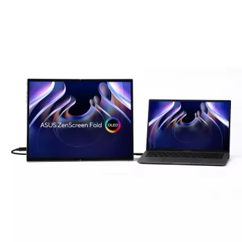 ASUS ZenScreen Fold OLED MQ17QH monitor komputerowy 43,9 cm (17,3 inch) 2560 x 1920 pikseli Quad HD Srebrny