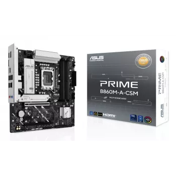 Płyta główna ASUS PRIME B860M-A-CSM — Intel B860, LGA 1851, micro ATX, DDR5, 4 DIMM, 256 GB, Ethernet 2.5 Gb, 4x SATA III, M.2, 1x PCIe x16