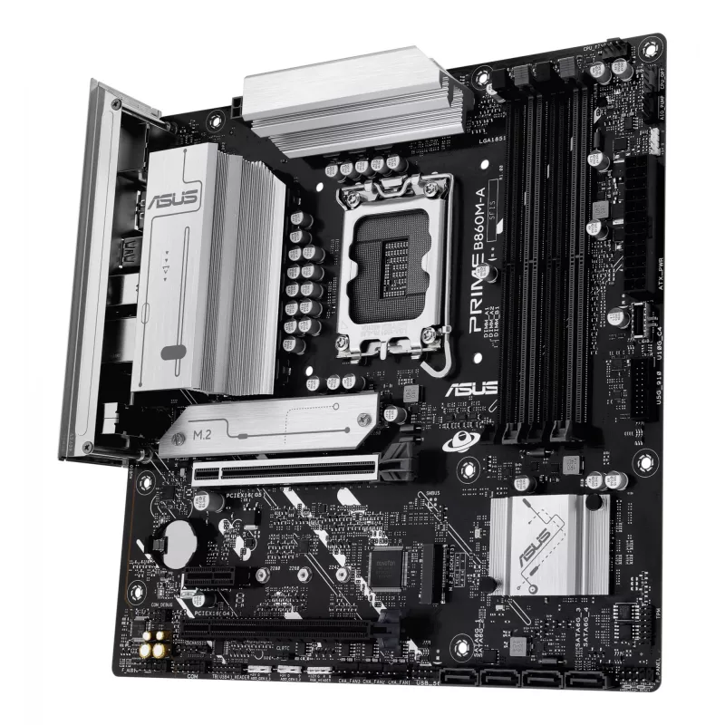 Płyta główna ASUS PRIME B860M-A-CSM — Intel B860, LGA 1851, micro ATX, DDR5, 4 DIMM, 256 GB, Ethernet 2.5 Gb, 4x SATA III, M.2, 1x PCIe x16