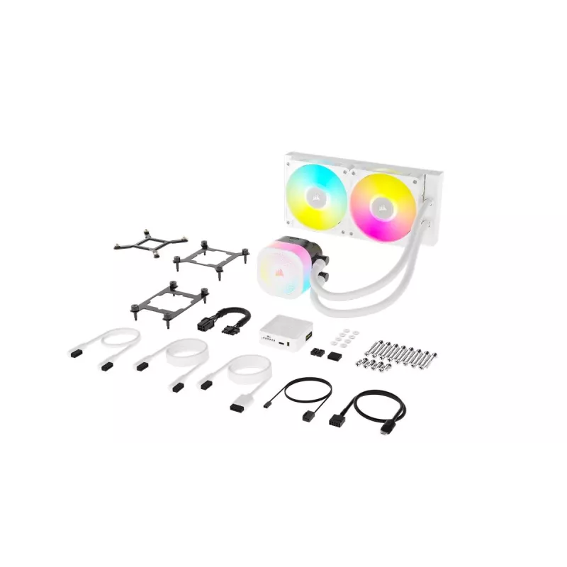 Chłodzenie procesora CORSAIR - Icue Link Titan 240 Rx RGB Aio chłodzenie cieczą - białe