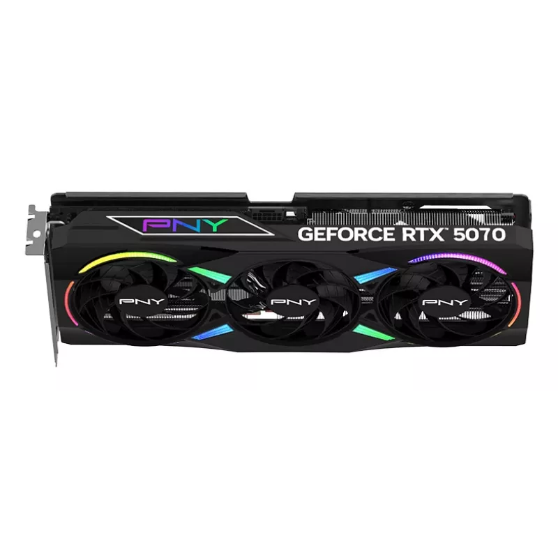 PNY GeForce RTX 5070 12 GB ARGB Overclocked Triple Fan - 12 GB GDDR7 - DisplayPort 2.1b / HDMI 2.1b