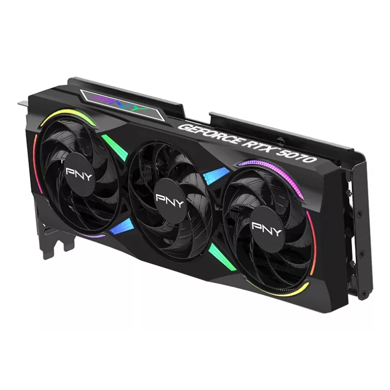 PNY GeForce RTX 5070 12 GB ARGB Overclocked Triple Fan - 12 GB GDDR7 - DisplayPort 2.1b / HDMI 2.1b