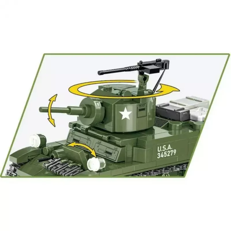 Zestaw klocków konstrukcyjnych Cobi Blocks M3 Stuart, 511 elementów, kompatybilny z innymi markami