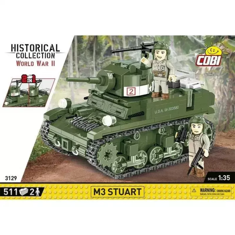Zestaw klocków konstrukcyjnych Cobi Blocks M3 Stuart, 511 elementów, kompatybilny z innymi markami