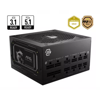 Zasilacz MSI MAG A850GL PCIE5 II 850 W 20+4 pin ATX ATX Czarny