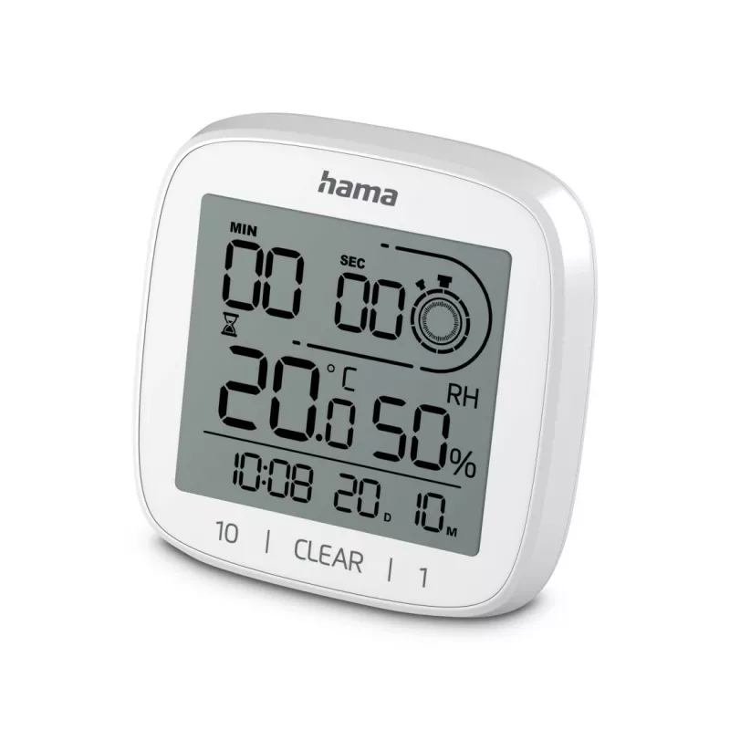 Zegar cyfrowy Hama 00185893 Kwadratowy Biały Ściana/Stół Bateria AAA