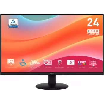 MSI Pro MP242L monitor komputerowy 60,5 cm (23,8 cala) 1920 x 1080 pikseli Full HD LCD Czarny