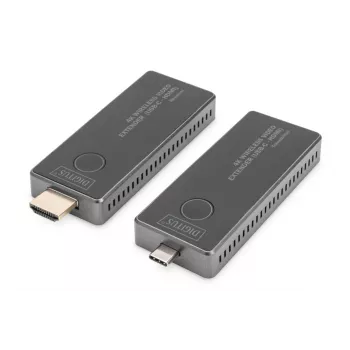 DIGITUS Bezprzewodowy zestaw przedłużacza AV 4K 30m USB-C - HDMI