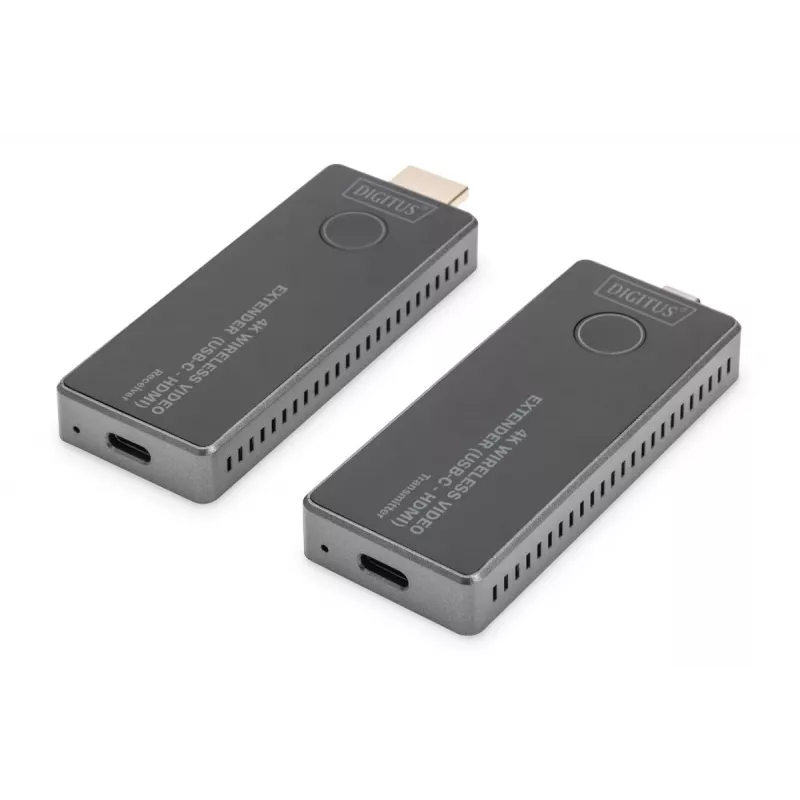 DIGITUS Bezprzewodowy zestaw przedłużacza AV 4K 30m USB-C - HDMI
