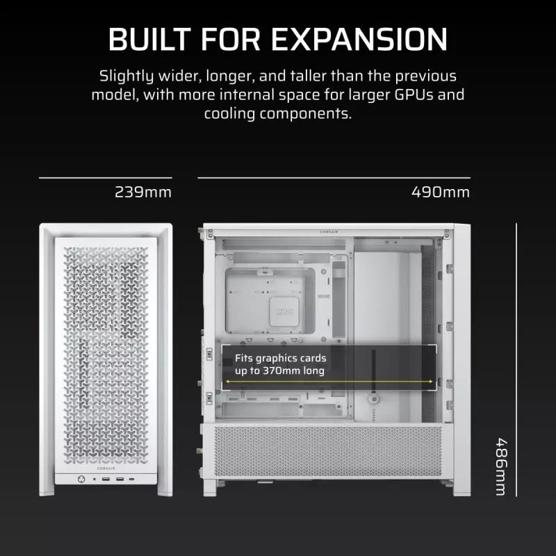 CORSAIR Mid-tower - Geh Midi Frame 4000d biały