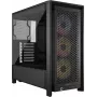 Obudowa PC CORSAIR FRAME 4000D RS ARGB Midi Tower Czarna — ATX/Micro-ATX/Mini-ITX, szkło hartowane, wentylatory ARGB, GPU do 370 mm