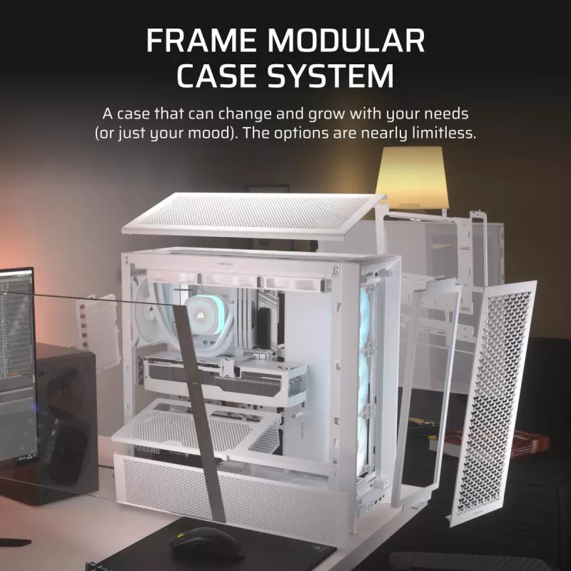 CORSAIR Mid-tower - Obudowa Midi Frame 4000d Rs ArGB Biała