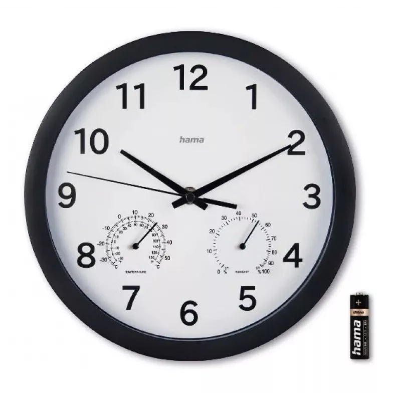 Hama Malta Quartz clock Circle Czarny
