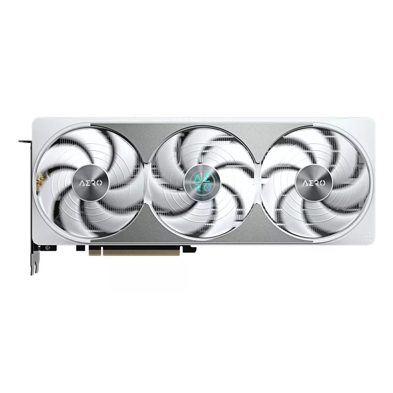 Karta graficzna GIGABYTE GeForce RTX 5080 AERO OC SFF 16G — 16 GB GDDR7, 256-bit, PCI-E 5.0, zegar rdzenia 2730 MHz, 3 x DisplayPort, 1 x HDMI, GV-N5080AERO OC-16GD