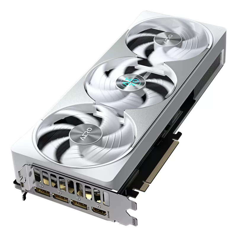 Karta graficzna GIGABYTE GeForce RTX 5080 AERO OC SFF 16G — 16 GB GDDR7, 256-bit, PCI-E 5.0, zegar rdzenia 2730 MHz, 3 x DisplayPort, 1 x HDMI, GV-N5080AERO OC-16GD