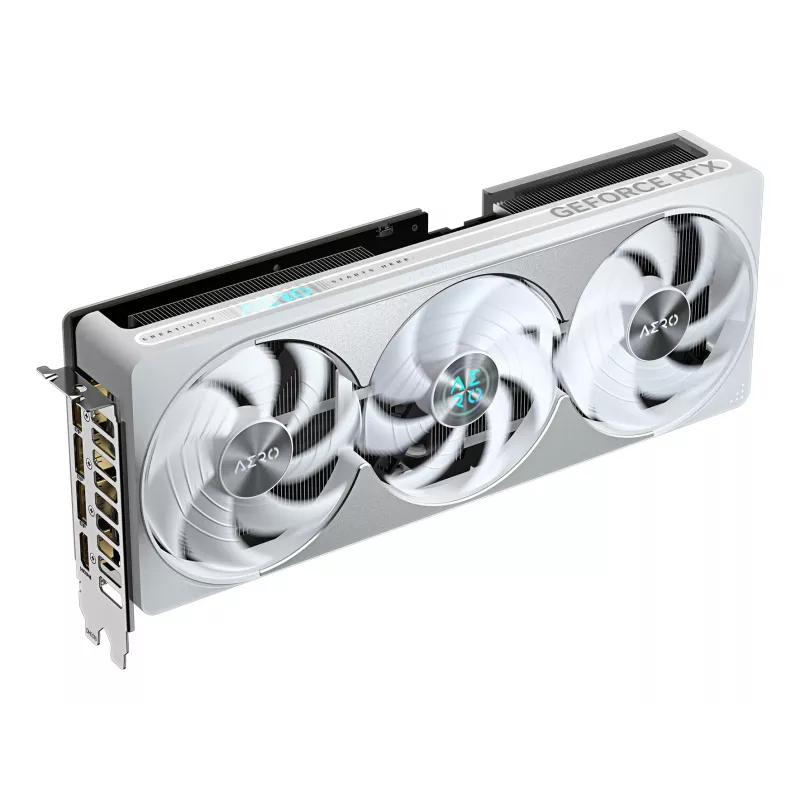 Karta graficzna GIGABYTE GeForce RTX 5080 AERO OC SFF 16G — 16 GB GDDR7, 256-bit, PCI-E 5.0, zegar rdzenia 2730 MHz, 3 x DisplayPort, 1 x HDMI, GV-N5080AERO OC-16GD