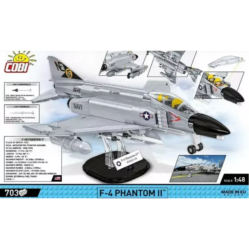 Klocki Cobi Armed Force F-4 Phantom II model zestaw konstrukcyjny 703 elementy
