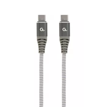 Kabel do ładowania i transmisji danych GEMBIRD Premium 100 W Type-C Power Delivery (PD), 1,5 m – szary