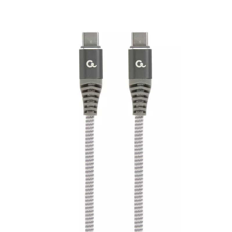 Kabel do ładowania i transmisji danych GEMBIRD Premium 100 W Type-C Power Delivery (PD), 1,5 m – szary