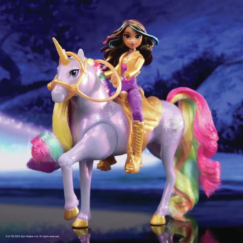 Lalka modowa Usorteret Unicorn Academy Sophia & Light Magic Wildstar z efektami świetlnymi tęczy, baterie LR44, 241 mm