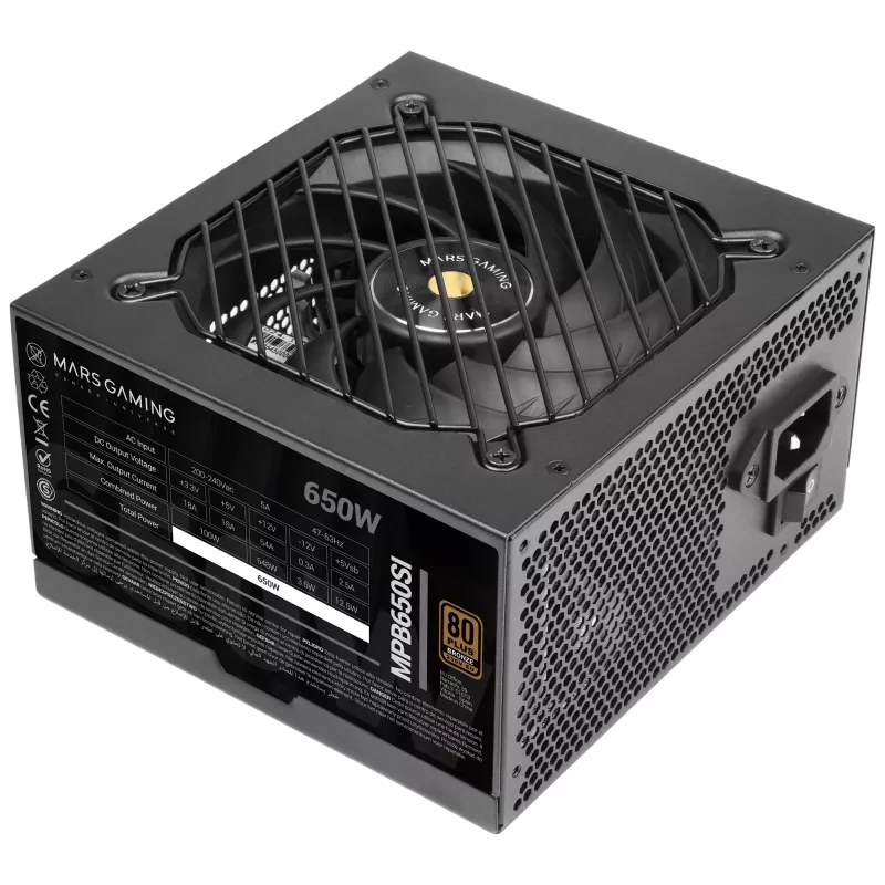 Mars Gaming MPB650SI zasilacz 650 W 24-pin ATX ATX Czarny